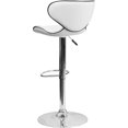 thumbnail image 5 of Devin Contemporary Cozy Mid-Back White Vinyl Adjustable Height Barstool with Chrome Base, 5 of 10