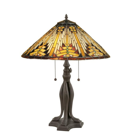 Meyda Tiffany 66224 Stained Glass / Tiffany Table Lamp from the Mission Collecti, Tiffany Glass