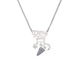 thumbnail image 2 of Delight Jewelry Silvertone 3-D Resin Vanilla Ice Cream Cone with Crystals Silvertone Dream Big Pendant Necklace, 25", 2 of 4