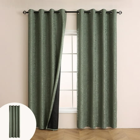 Full Length Blackout Curtain Light Filtering Window Panel Heat Reduction Privacy Drapes Decorative Home Curtain Covering Window Treatment For Bedroom Balcony And Living Space