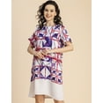 thumbnail image 2 of Moomaya Round Neck Short Sleeve Printed Rayon Dress - Women's Casual Dress, 2 of 9