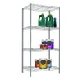 Home Basics 4 Tier Steel Wire Shelf, Grey