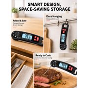 YTAKY Meat Thermometer, Instant Read Digital Meat Thermometer Waterproof -58 to 572°F with Backlight, Black