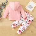 thumbnail image 3 of LAPAKIDS Toddler Baby Girls Winter Clothes Letter Floral Print Hooded Shirt Tops Pants Outfits Set 2-3T, 3 of 7