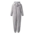 thumbnail image 3 of SDNall Women Long Sleeve Hooded Jumpsuit Pajamas Casual Winter Warm Rompe Sleepwear, 3 of 9