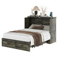 thumbnail image 2 of Noble House Murphy Bed Cabinet Full Size with Charging port, Multi-Functional Foldable Bed with 1 Large Storage Drawer,Rustic Gray, 2 of 12