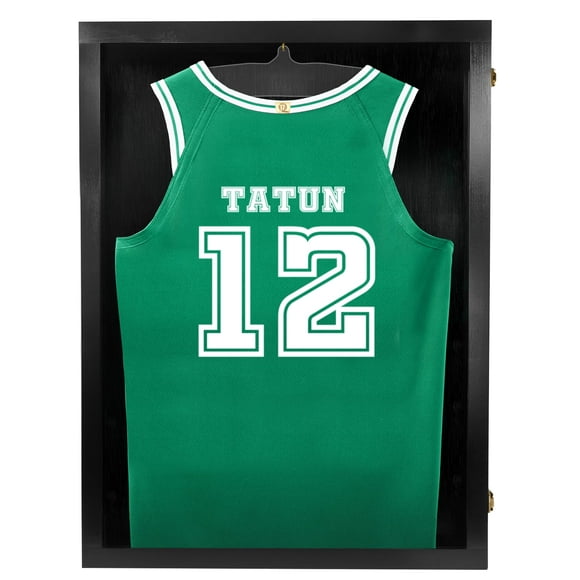 PENNZONI Jersey Frame Display Case, Acrylic Football, Baseball, Basketball, Soccer, Hockey Sports Display Case, Jersey Cabinet, Black
