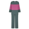 thumbnail image 4 of Kaemgyyd Women's Plus Size 2 Piece Outfits Fall Fashion Tracksuit Oversized Loungewear Sets Long Sleeve and Wide Leg Pants, 4 of 4