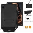thumbnail image 2 of FIEWESEY for TCL TAB10 5G 9183W / for TCL TAB 10s 10.1" FHD Tablet Case Silicone Rubber Had Back Shell Kids Friendly Case Built in Stand Shoulder Strap for TCL TAB 10 5G TCL TAB 10s - Black+Black, 2 of 6