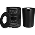 thumbnail image 2 of Thermoplastic Coated Perforated Receptacle w/Flat Lid, 32 Gallon, Black, 2 of 5
