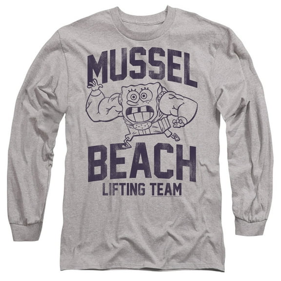 Spongebob Mussle Beach Lifting Team Unisex Adult Long-Sleeve T Shirt