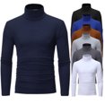thumbnail image 3 of SUNSIOM Chandail Décontracté pour Hommes, Col Roulé Slim Monochrome, 3 of 4