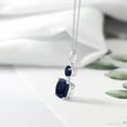 thumbnail image 4 of Gem Stone King 925 Sterling Silver Blue Sapphire Pendant Necklace for Women (5.70 Cttw, Gemstone September Birthstone, Cushion 10MM, Round 6MM), 4 of 4