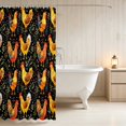 thumbnail image 3 of Erosebridal Chicken Shower Curtain 72Wx78L for Boys Girls, Golden Leaves Waterproof Bath Curtain, 3 of 5