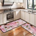 thumbnail image 3 of Kitchen Rugs Sets Of 2,Pioneer Flower Floral Print Pattern Anti Fatigue Kitchen Mat Rugs Non Slip Washable,Decorative Kitchen Floor Mats for Kitchen,Sink,Laundry,17"x47"+17"x47", 3 of 5