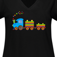 thumbnail image 4 of Inktastic Colorful Toy Train Women's Plus Size V-Neck T-Shirt, 4 of 5