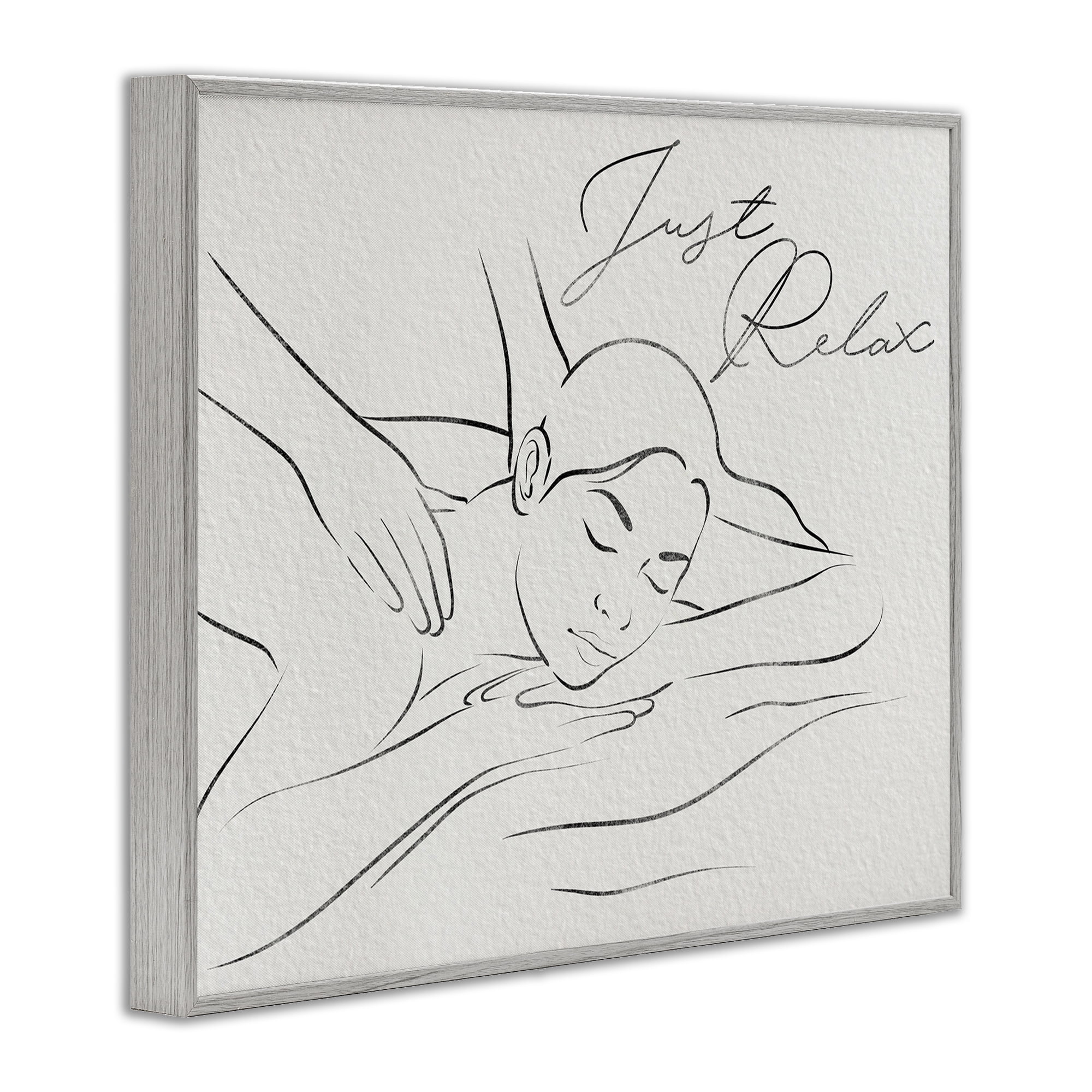 Stupell Industries Just Relax Massage Contour Gray Framed Giclee Art, design by Marcus Prime