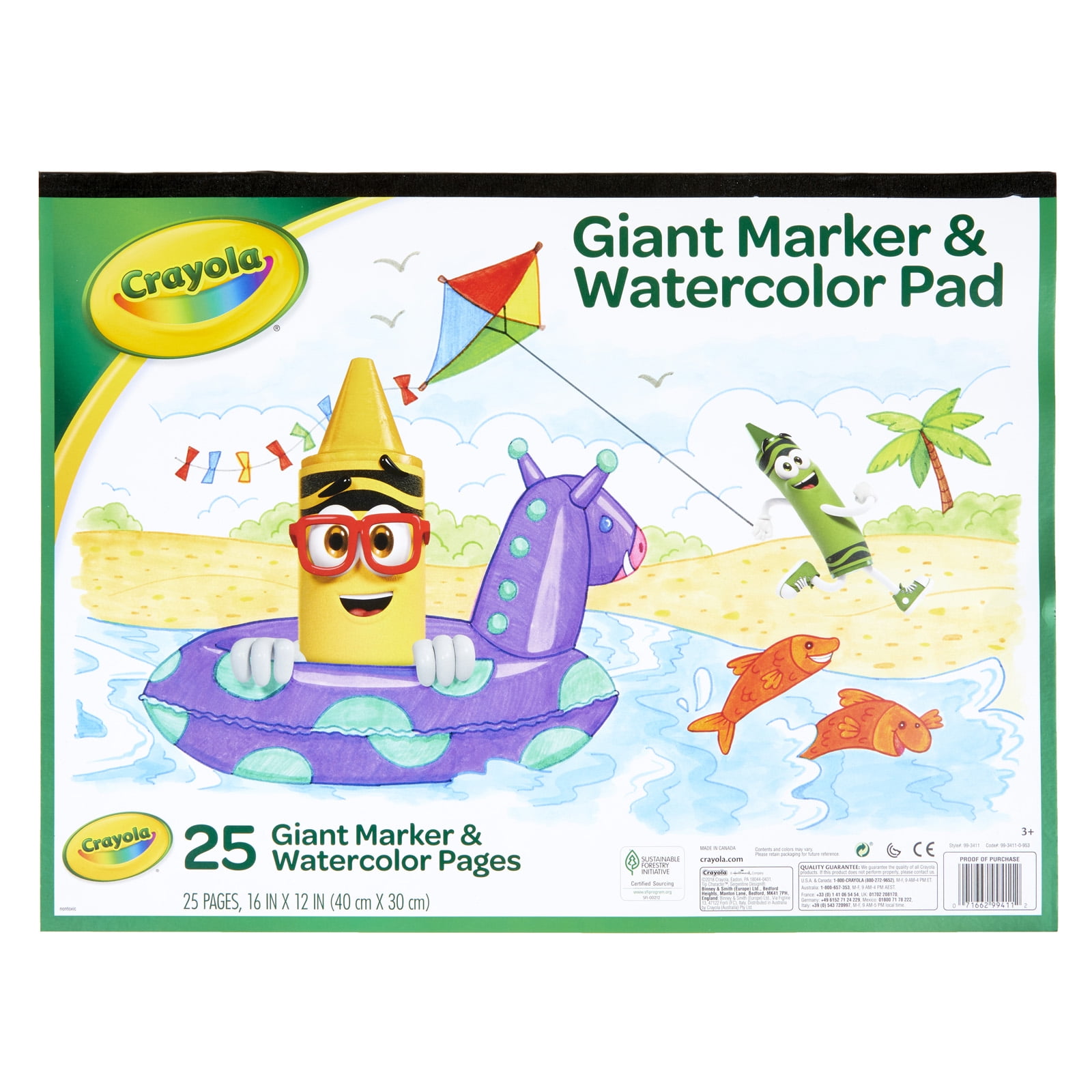 Crayola Giant Marker & Watercolor Pad, Pack of 6