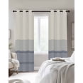 thumbnail image 3 of Black Beige Striped Blackout Curtains 84 Inches Long for Bedroom, Farmhouse Stripes Thermal Insulated Room Darkening Black Out Window Curtain Panels Grommet Drapes for Living Room, 3 of 8
