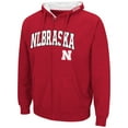 thumbnail image 2 of Men's Colosseum  Scarlet Nebraska Huskers Arch & Logo 3.0 Full-Zip Hoodie, 2 of 3