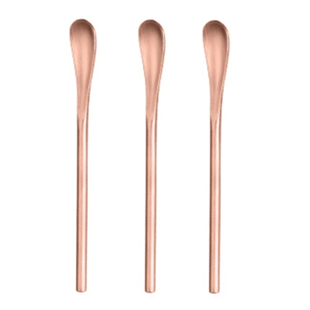 Cuchara mezcladora de acero inoxidable de 3 piezas-cuchara mezcladora de estilo japonés de 13 cm (oro rosa)