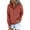 Orange, variant on VEKDONE Womens 2025 Hoodies Button Collar Drawstring Hooded Pullover Sweatshirt Casual Solid Color Long Sleeve Tops Shirts Fall Winter Thin Fleece Blouse White XL