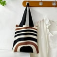 thumbnail image 5 of Xfvqtps Tote Bag for Womens Knitting Color Blocked Stripes Colorful Fashion Versatile Leisure Casual Handbag Shoulder Bag Black, 5 of 5