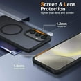 thumbnail image 2 of Entronix Magnetic Phone Case Compatible with Galaxy S25, Translucent Frosted Matte Back Shock-Absorbent Hybrid Cover, Black, 2 of 5