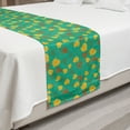 thumbnail image 2 of Autumn Bed Runner, Seasonal Fall of the Leaf Warm Colors Simple Art Design Composition Print, Decorative Accent Bedding Scarf for Hotels Homes and Guestrooms, King, Sea Green and Mustard, by Ambesonne, 2 of 2