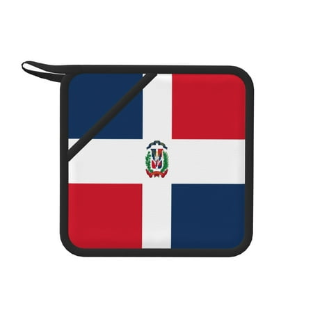 

1 Pc Silicone Anti-Hot Hot Pads Oven Mitts Heat Resistant Pot Holders With Pockets Non Slip Oven Glove Potholder For Kitchen Cooking Bbq Baking 7.1in Dominican Republic Flag