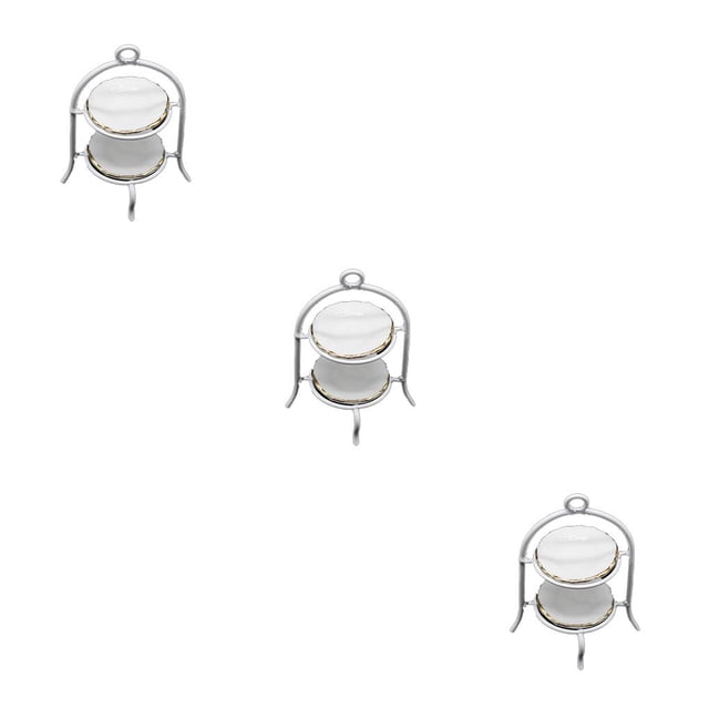 Bewildely Estante para pasteles en miniatura para minicasa, modelo de vajilla, marco de Metal de capas, muebles de cocina, comida, juguetes, Type1 NO1 Bewildely CBP384572