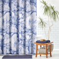 thumbnail image 2 of Fabric Shower Curtain, 72" x 72", Machine Washable, Quality Reinforced Buttonholes for Bathroom, Guest Bath, Stalls, Tubs, Carrara Marble Design - Purple, 2 of 6