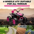 thumbnail image 3 of MUKIDY 24V Kids ATV 4-Wheeler, 24 Volt Ride on Toy for 3-8 Kid w/ 2x200W Motor, 5Mph Max Speed - Pink, 3 of 11
