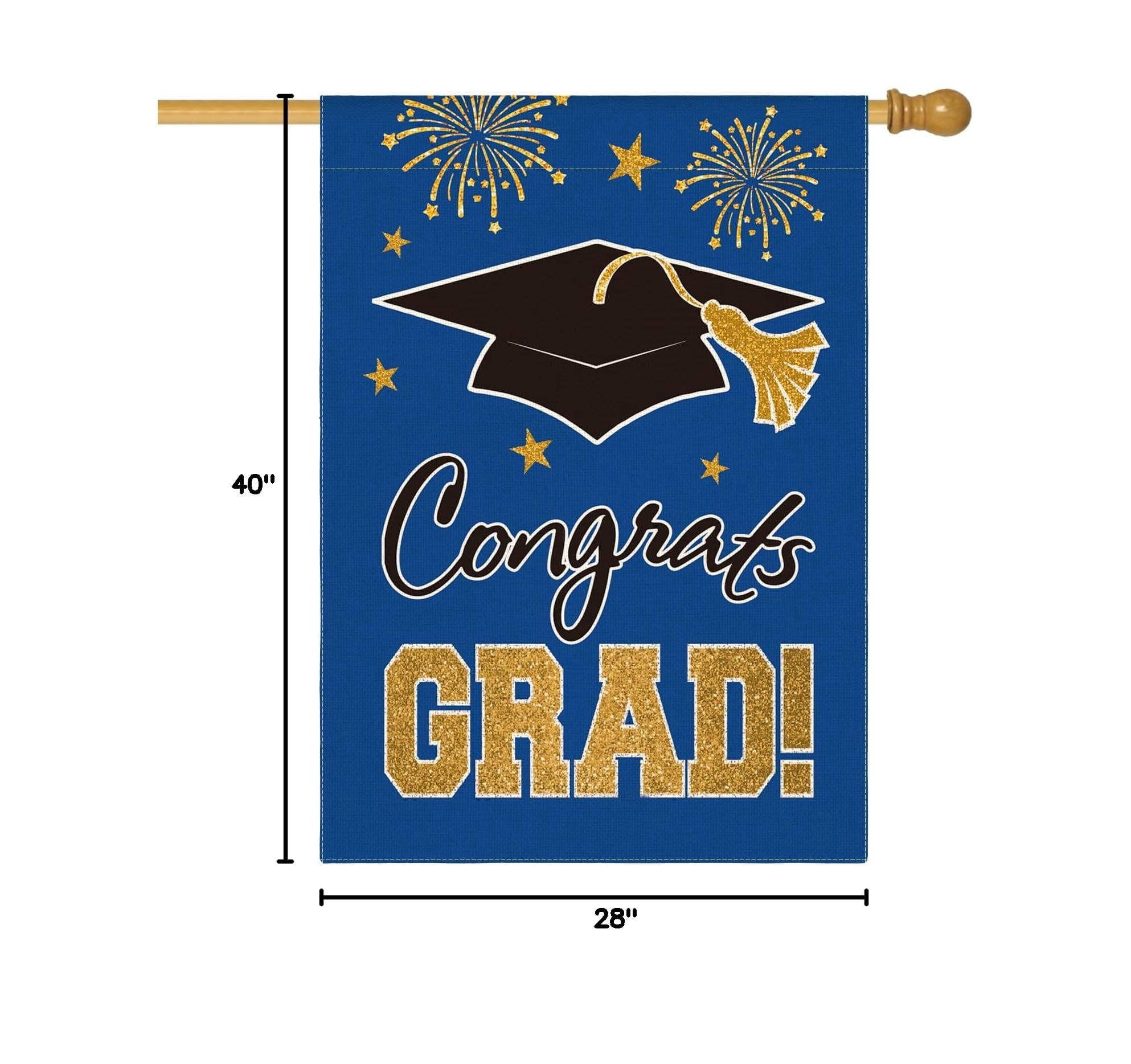 2026 Graduation Garden Flag Congratulations Graduation Ceremony Courtyard Outdoor Decoration 12 x 18 inches Graduation Diploma Hat Graduation Decoration