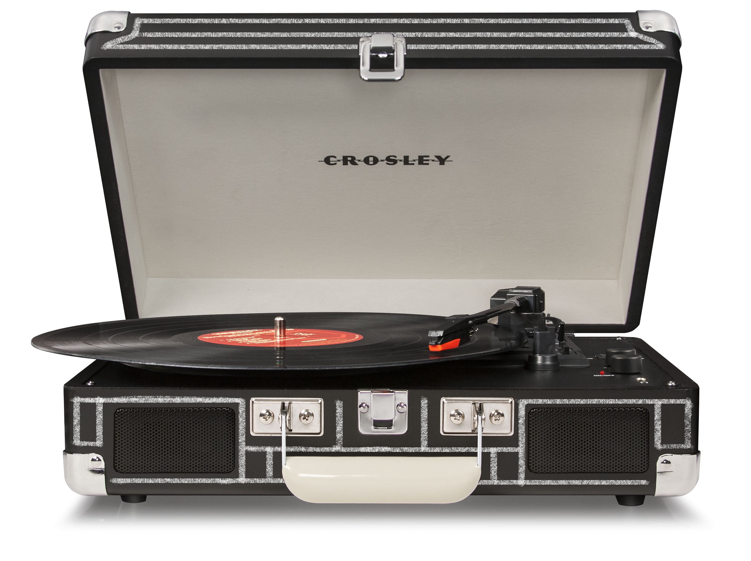 Crosley Cruiser Deluxe Stereo Bluetooth Portable Suitcase Record Player with 3-speed Turntable - Chalkboard - CR8005D-CB