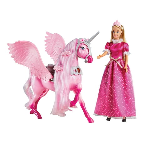 Pink Princess With Unicorn Toy Doll - Set of 2 - Fun Gift Ideas for Little