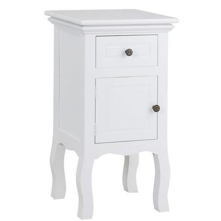 Costway White Nightstand W Storage Drawer And Cabinet Wood End Costway White Nightstand W Storage Drawer And Cabinet Wood End Accent Table