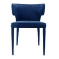 thumbnail image 2 of Cid 20 Inch Modern Dining Armchair, Curved Wingback, Metal Legs, Blue, 2 of 5