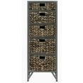 thumbnail image 3 of Pemberly Row Modern Transitional 5-Drawer Metal/Wood Tower in Gray, 3 of 5