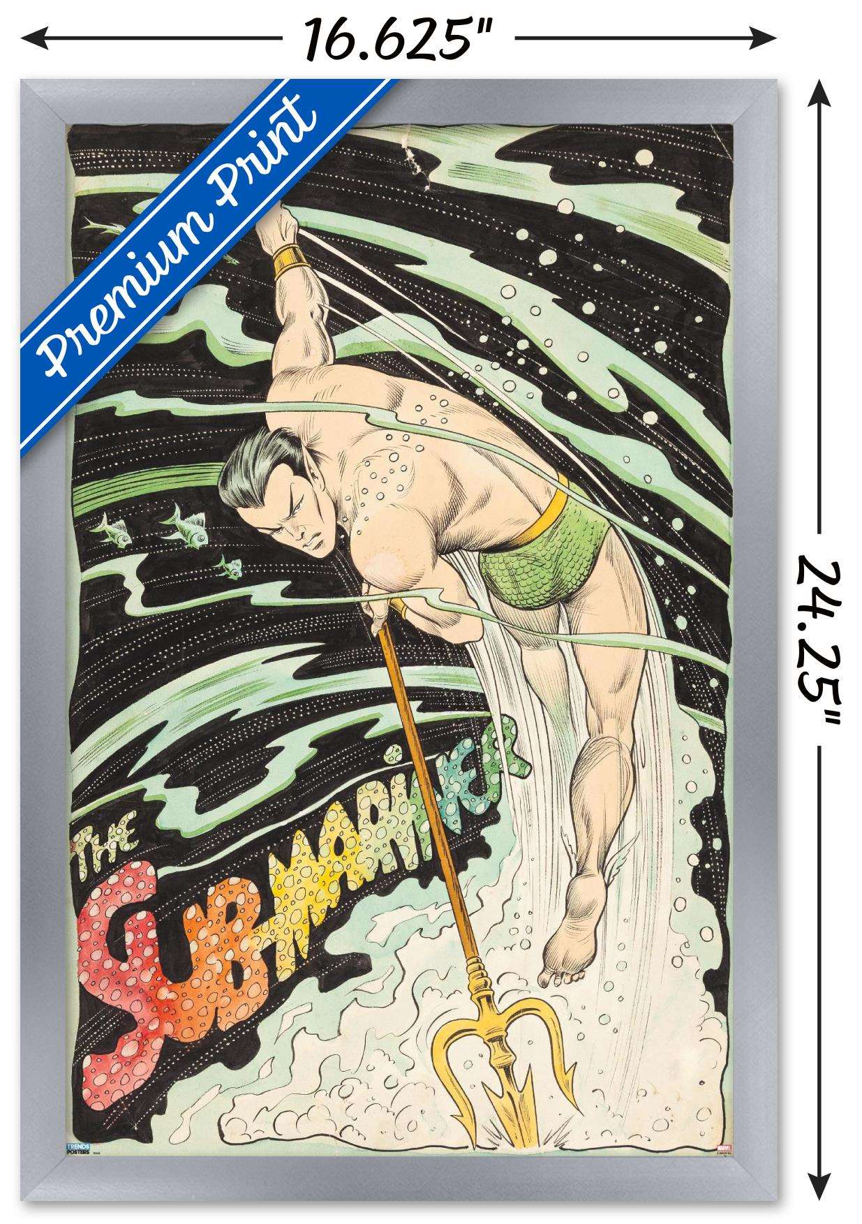 Marvel Comics - Sub-Mariner - Trident Wall Poster, 14.725" x 22.375", Framed