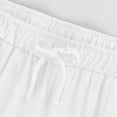 thumbnail image 4 of Bloomae Cotton Linen Pants for Women 2025 Wide Leg Cropped Lounge Trousers Drawstring Elastic Waist Summer Beach Pant Outfits with Pockets White XL, 4 of 7