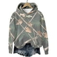 thumbnail image 5 of APEXFWDT Unisex Hooded Sweatshirt for Women Men Long Sleeve Camo Leaf Print Pullover Drawstring Fall Top for Couples Matching,XXL,B, 5 of 8