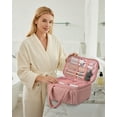 thumbnail image 2 of HOTOR Toiletry Bag for Women, Travel Size Toiletry, Wide-Open Makeup Bag with Handle, Wet & Dry Separation, 11.3" x 5.8" x 8.2", Dark Pink, 2 of 9
