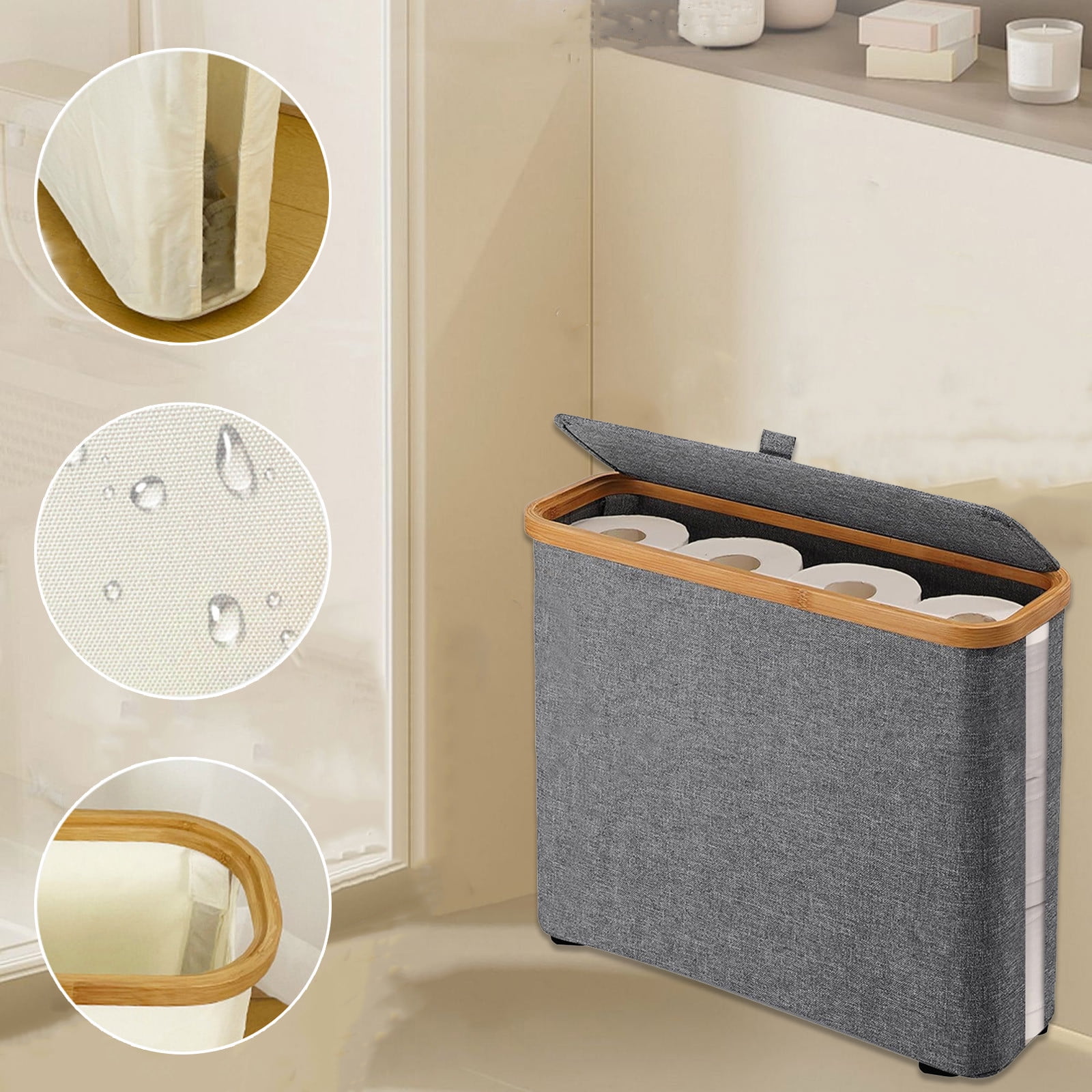 CASAFUN Solid Clolor Paper Towel Dispenser Wall Mount,Tissue Holder Commercial Paper Towel Holder with Lid Countertop,Trifold Hand Towel Holder for Living Room,Bathroom,Bedroom,Kitchen