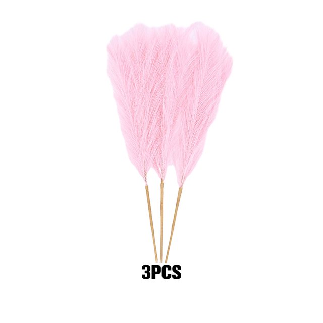 maskred 3pieces Lifelike Artificial Pampas Reed To Interior Boho Decor Artificial Flower Light Pink 2Set