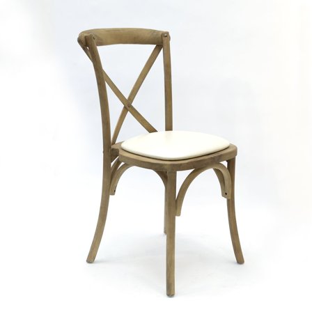 CSP Commerical Seating Products Antique Fruitwood Crossback Dining Chairs