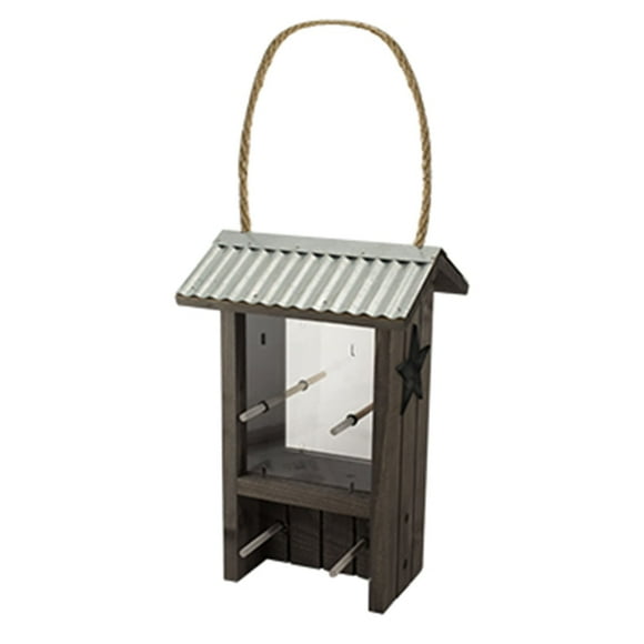 Comedero para pájaros Woodlink, galvanizado, para colgar en techo, gris