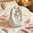 thumbnail image 3 of Cute Polka Dots Backpack Nylon Coquette Bookbag Kawaii Daypacks with 6 Hair Clips and Star Charms, 3 of 3