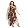 thumbnail image 3 of City Chic Women's Plus Size Vivid Floral One-shoulder Neckline Dress, 3 of 5