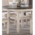 thumbnail image 3 of Transitional Style Antique White and Brown Finish Dining 5pc Set Table with Display Shelf and 4 Side Chairs, 3 of 7